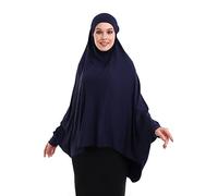 ihvan online, Women Muslim Hijab Cover, Islamic Dress Scarf, Long Salah Clothes. Prayer Hijab for Women, Navy Blue, One Size