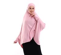 ihvan online, Women Muslim Hijab Cover, Islamic Dress Scarf, Long Salah Clothes. Prayer Hijab for Women, Pink, One Size