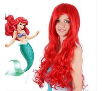 IHYAMS Anime The Little Mermaid Princess Ariel Cosplay Wig Halloween Play Wig Party Stage Synthetic Red Curly Hair