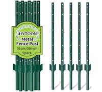 iHYTOON 91cm Fence Posts丨Sturdy and Durable Metal Fence Post - Pack of 5, No-Dig Garden U Post for Wire Fencing Steel Fencing Poles for Yard, Outdoor (5)