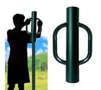 iHYTOON Fence Post Driver - 17Inch T Post Driver Portable Duty Hand Post Pounder with Handle Green Steel Rammer for U Fence Post Wooden Post Hole Diggers