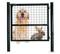 iHYTOON Heavy Duty Metal Fence Gate, 42x59 Inch Anti-Rust Garden Gate for Yard, Pool, Farm - Easy Installation with Lockable Design, Pet & Kid Safe（green）