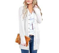 II ININ Women Cardigans for Women UK White Ladies Long Cardigan Fall Lightweight Knit Cardigan