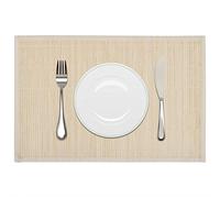 Iiaky 6 Bamboo Placemats 30 x 45 cm Natural,Resistant Washable Table Place Mats for Home Restaurant