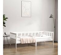Iiaky 814645 Day Bed without Mattress White 90x190cm Solid Wood Pine Bed Frame Day Bed,Single Sofa Guest Bed