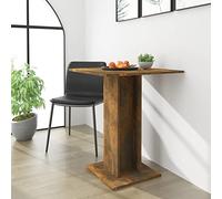 Iiaky Bistro Table Smoked Oak 60x60x75 cm Engineered Wood,Round Bar Table for Cocktail Bar Home Bar Pub Coffee Tea Dining Bistro Table