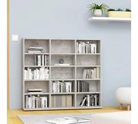 Iiaky CD Cabinet Concrete Grey 102x23x89.5 cm Engineered Wood,Storage Unit Cabinet Furniture Bookcase Rack Tower Organizer Shelf Living Room Office