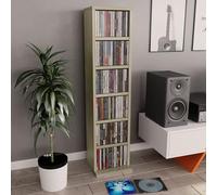 Iiaky-CD Cabinet Sonoma Oak 21x20x88 cm Engineered Wood|Storage Unit Cabinet Furniture Bookcase Rack Tower Organizer Shelf Living Room Office