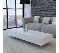 Iiaky Coffee Table High Gloss White,Mid Century Modern Coffee Tables for Small Spaces Simple Center Table for Living Room