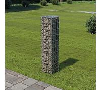 Iiaky Gabion Wall with Covers Galvanised Steel 20x20x100 cm,Gabion Wall Mesh Wire Stone Basket Galvanised Iron Stone Basket Outdoor Spiral Planter Retaining Wall