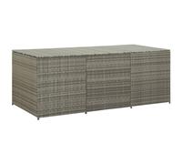 Iiaky Garden Storage Box Poly Rattan 180x90x70 cm Grey,Weatherproof Garden Storage Chest,Outdoor Equipment Storage Container