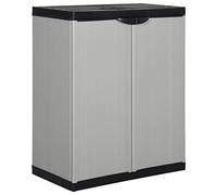 Iiaky Garden Storage Cabinet with 1 Shelf Grey and Black 68x40x85 cm-Garden Storage Shed,Outdoor Storage Shed,Durable Construction,Ideal for Tools,BBQs