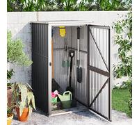 Iiaky Garden Tool Shed Anthracite 88x89x161 cm Galvanised Steel,Metal Garden Shed,Outdoor Galvanized Storage House