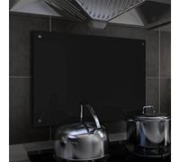 Iiaky Kitchen Backsplash Black 70x50 cm Tempered Glass-Tempered Glass Splashback for Kitchen,Toughened Glass Heat Resistant Splashbacks for Cookers - Pre-Drilled Holes with Fixing