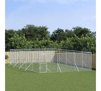 Iiaky Outdoor Dog Kennel Silver 6x10x2 m Galvanised Steel,Outdoor Pets House for Outdoors,Foldable,for Dogs,Cats,Rabbits,Waterproof