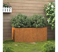 Iiaky Planter 62x40x39 cm Corten Steel,Plant Pots Outdoor Window Box Garden Planters with Drainage Hole