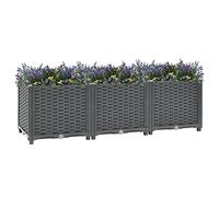 Iiaky Raised Bed 120x40x38 cm Polypropylene,Raised Garden Beds for Vegetables Large Metal Planter Box Steel Kit Flower Herb