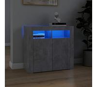 Iiaky Sideboard with LED Lights Concrete Grey 80x35x75 cm,Sideboard Storage Cupboard Cabinet Unit,Living Room Bedroom Furniture