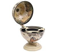 Iiaky TableT O P Globe Bar Wine Stand Eucalyptus Wood White-TableT O P Globe Drinks Cabinet,Retro Style Bar Wine Stand,Liquor Whisky Alcohol Beverage Glass Bottle Holder for Home Restaurant Dining Roo