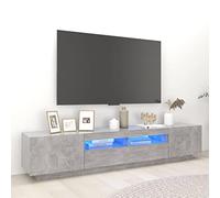 Iiaky TV Cabinet with LED Lights Concrete Grey 200x35x40 cm,TV Stand Television Stands TV Console Unit Big Storage Cabinets RGB LED Lighted for TV