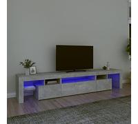 Iiaky TV Cabinet with LED Lights Concrete Grey 215x36.5x40 cm,TV Stand Television Stands TV Console Unit Big Storage Cabinets RGB LED Lighted for TV
