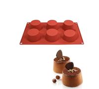 iiecrKiie Cake Silicone Mold Mini Mousse Cake Baking Mold,3D Cupcake Bakeware Baking Dish Cake Pan Muffin Mould (6 Low and Round)