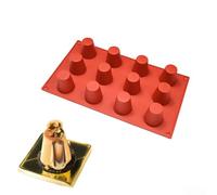 iiecrKiie Cake Silicone Mold Mini Mousse Cake Baking Mold,3D Cupcake Bakeware Baking Dish Cake Pan Muffin Mould (12 Small and Round)