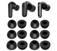 IiEXCEL 6 Pairs Memory Foam Tips for Soundcore P30i P40i, Replacement S/M/L No Silicone Pain Comfortable Noise Reduce Ear Tips Accessories Compatible with Soundcore P40i P30i P20i Space A40 - Black