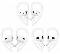 IiEXCEL Compatible with AirPods 4 Ear Hooks, Replacement 360 Angle Rotation Adjustable Length Anti-Slip Sport Earhooks Wing Tips Holder Compatible with AirPods 3 / AirPods Pro 2 - White