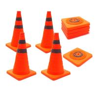 IIF Set of 4 Collapsible Traffic Cones 18 inch Traffic Safety Cones Agility with Reflective Collar for Road Parking (18 inch)