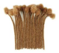 IIFLYDSFA Real Human Hair Dreadlocks Extensions Light Brown Color #30 06cm Thick For Men Women 12" 20 Strands Fully Handmade Dreadlocks Extensions Permanen