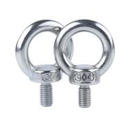 Iifting Eye Bolt, 1/2/5Pcs M3 M4 M5 M6 M8 M10 M12 Eye Bolt 304 Stainless Steel Marine Lifting Screws Ring Loop Hole for Cable Rope Eyebolt(M4 X 11mm(5pcs))