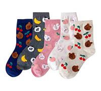 IIG 3-6 Pairs Womens Cute Animal Patterned Funny Novelty Cotton Crew Socks, Cute Animal 02 - 5 Pairs, One size