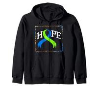 IIH Awareness Intracranial Hypertension Hope Ribbon Warrior Zip Hoodie