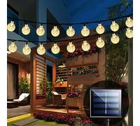 iihome 60 LED Solar Garden Lights 36feet Outdoor Waterproof Solar Powered Crystal Ball String Lights for Patio,Chrismas Tree,Parties,Warm White,36feet