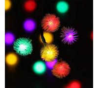 iihome Outdoor Solar Lights 50 LED Dandelion Ball String Fairy Light Solar Power Waterproof Lights Outside Garden Camping Patio Party Christmas (Multi-Colored)