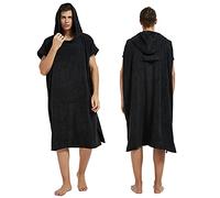 III HHONS Towel Hoodie Poncho Adult Outdoor Beach Towel Hoodie Black Coverup Robe Large Hooded Towels for Adult