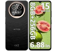 IIIF150 Action A5 Pro SIM-Free & Unlocked Mobile Phones, 8GB+256GB/1TB, 6.88" HD+ Display&1" Mini Screen, Android 15 Smartphone, 16MP Camera, 5100mAh, 4G Dual SIM Telephone, Fingerprint/3.5mm Jack