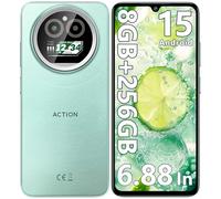 IIIF150 Action A5 Pro SIM-Free & Unlocked Mobile Phones, 8GB+256GB/1TB, 6.88" HD+ Display&1" Mini Screen, Android 15 Smartphone, 16MP Camera, 5100mAh, 4G Dual SIM Telephone, Fingerprint/3.5mm Jack