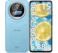 IIIF150 Action A5 Pro SIM-Free & Unlocked Mobile Phones, 8GB RAM+256GB ROM/1TB, 6.88" HD+ Display& Mini Sub-Screen, Android 15 Smartphone, 5100mAh, 16MP, 4G Dual SIM Telephone, Fingerprint/3.5mm Jack