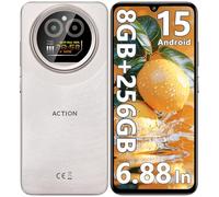 IIIF150 Action A5 Pro SIM-Free & Unlocked Mobile Phones, 8GB RAM+256GB ROM/1TB, 6.88" HD+ Display& Mini Sub-Screen, Android 15 Smartphone, 5100mAh, 16MP, 4G Dual SIM Telephone, Fingerprint/3.5mm Jack