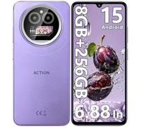 IIIF150 Action A5 Pro SIM-Free & Unlocked Mobile Phones, 8GB RAM+256GB ROM/1TB, 6.88" HD+ Display& Mini Sub-Screen, Android 15 Smartphone, 5100mAh, 16MP, 4G Dual SIM Telephone, Fingerprint/3.5mm Jack