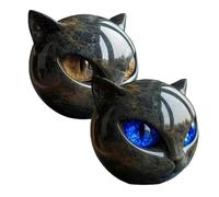 Iiipu Atelier Cat, Fanyil/Glosrity/Sherum Luxury Black Cat Stone Sculpture, Handcrafted Marble-Look Resin Statue with Amber Cats Eyes for cat Loves, A Symbol of Luck and Style (2pcs*H)