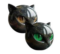 Iiipu Atelier Cat, Fanyil/Glosrity/Sherum Luxury Black Cat Stone Sculpture, Handcrafted Marble-Look Resin Statue with Amber Cats Eyes for cat Loves, A Symbol of Luck and Style (2pcs*A)