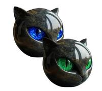 Iiipu Atelier Cat, Fanyil/Glosrity/Sherum Luxury Black Cat Stone Sculpture, Handcrafted Marble-Look Resin Statue with Amber Cats Eyes for cat Loves, A Symbol of Luck and Style (2pcs*G)