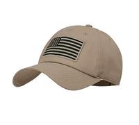 IIN American Flag Baseball Cap for Men Women Low Profile USA Army Tactical Operator Military Plain Dad Hat, Khaki, One Size