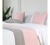 IINCOOY Decorative Bedding Throw Two-tone Color Design, Elegant Bedding Bedroom and Hotel Wedding Guest Room Decor(Pink,Pillowcase (1 pc) 45 x 45 cm)
