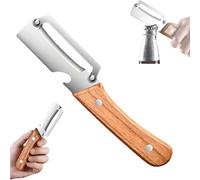 IINCOOY Multifunctional Thickened Stainless Steel Fruit Peeler with Bottle Opener and Wooden Handle, Suitable for Vegetables, Fruits, Carrots, Oranges, and Potatoes