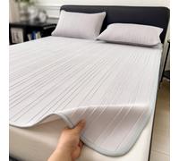 IINCOOY Solid Color Ice Silk Mattress Sheet Set Bedroom Sheets