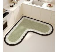 IINCOOY Washable L-shaped Kitchen Aisle Mat | Kitchen mat-quick-drying, grease-resistant, and slip-resistant; suitable for use around sinks and stoves(B,60*60cm)